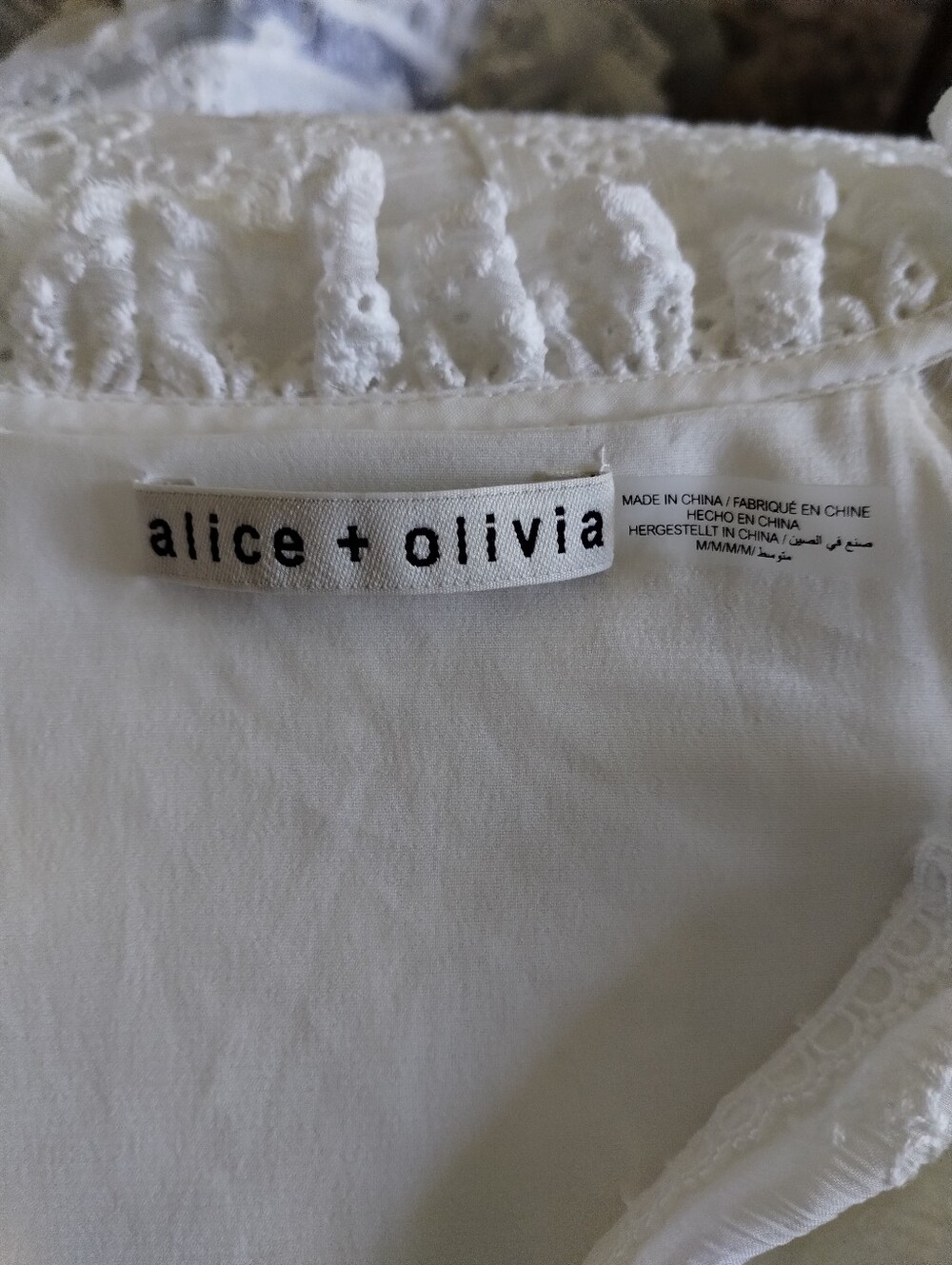 Alice + Olivia Alycen Eyelet Ruffle Maxi Dress Medium - Picture 5 of 7